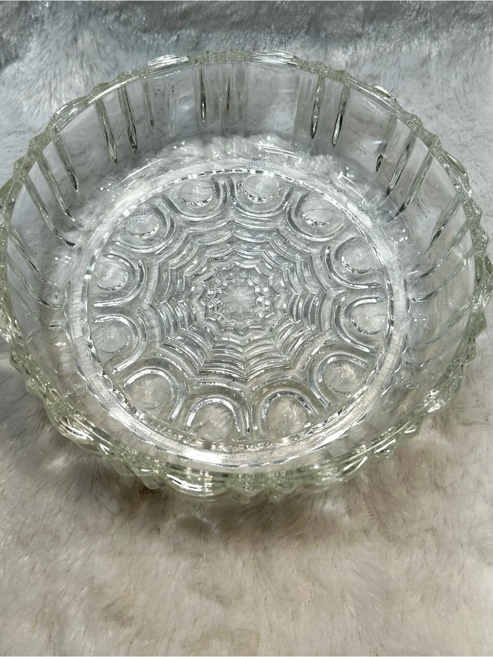 Anchor Hocking Old Cafe 1930s Glass Covered Ornate Jewelry Trinket Box Candydish